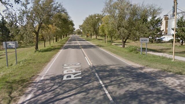 El ingreso a Sacanta por ruta 13 (Captura Google Street View).