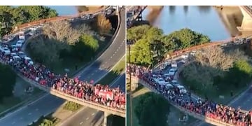 Festejos de los hinchas de Colón a tres días del título (Captura video).