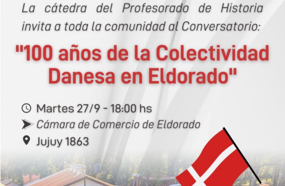 Se realizará un Conversatorio por los 100 años de la Colectividad Danesa en Eldorado