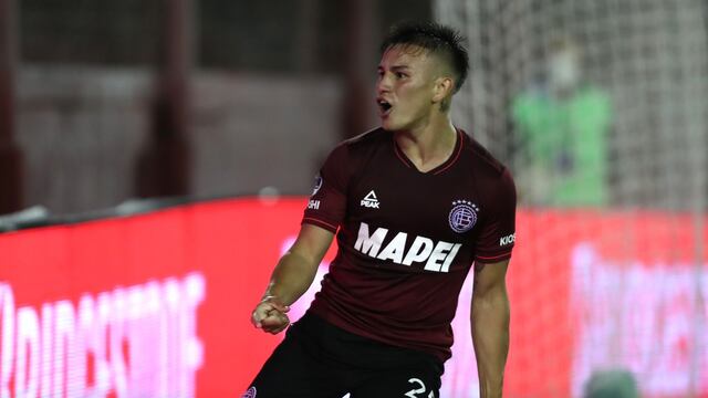 Alexandro Bernabei celebra su gol en la semifinal de la Copa Sudamericana ante Vélez. (Foto: EFE/AGUSTIN MARCARIAN)