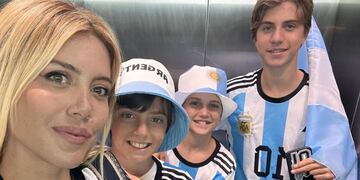 Wanda Nara en Qatar con sus hijos para alentar a la Selección Argentina