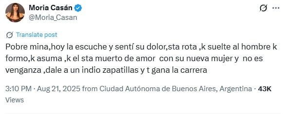 Moria Casán sobre Wanda Nara.