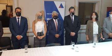 Las máximas autoridades del Ministerio Público de la Acusación (MPA) brindaron una conferencia de prensa en la capital provincial. (MPA)