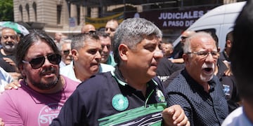 Pablo Moyano en la marcha a Tribunales. FOTO GUILLERMO RODRIGUEZ ADAMI