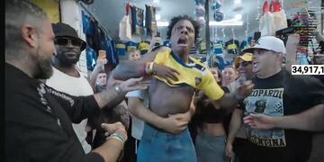 Speed con los hinchas de Boca.