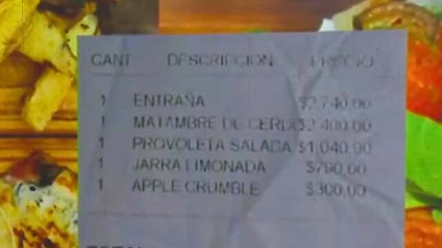 El ticket le cayó pesado al que pagó el almuerzo, en el Cuadrado (captura de pantalla).