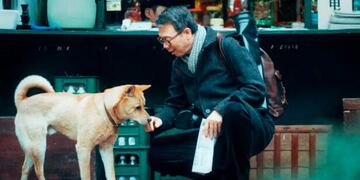 Hachiko 2  con sus protagonistas.