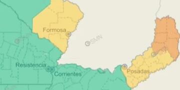 Alerta meteorológica en Misiones por tormentas fuertes.