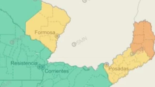 Alerta meteorológica en Misiones por tormentas fuertes.