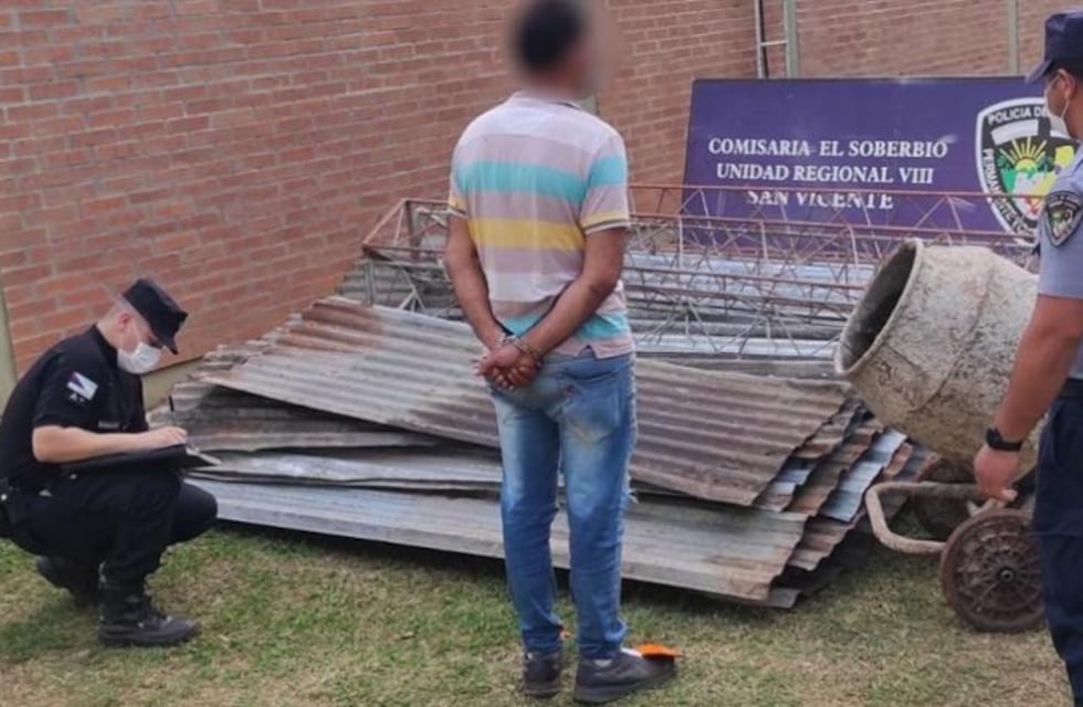 Detienen a un hombre acusado de robar materiales de construcción de un predio que cuidaba en El Soberbio
