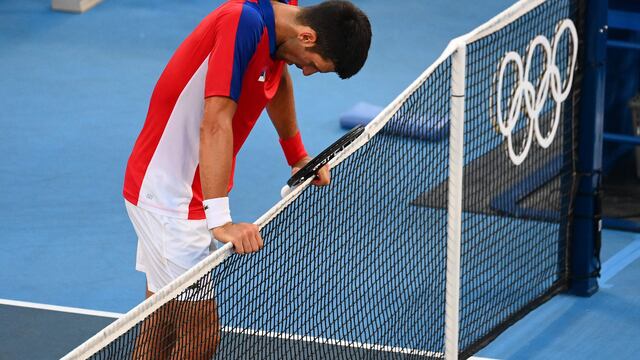 Novak Djokovic y su frustración en Tokio