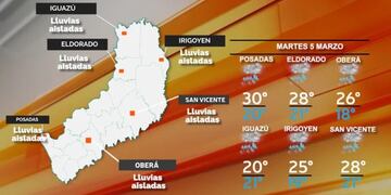 Continúa la inestabilidad en Misiones, con posibles lluvias y tormentas para este martes.