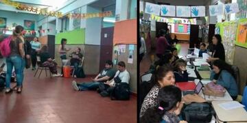 Previo a la pandemia, los estudiantes debían sacar los bancos al pasillo para poder cursar.