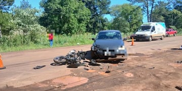Murió un motociclista tras un choque con un automóvil en Leandro N. Alem.