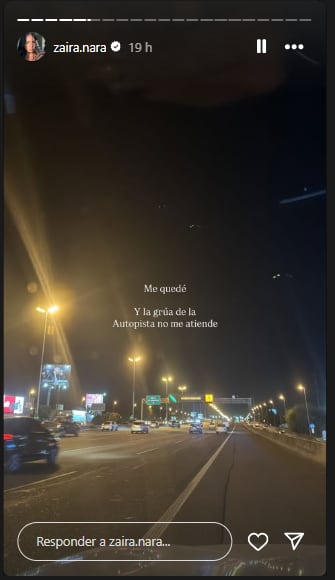 El problema de Zaira Nara en la autopista cuando manejaba su auto