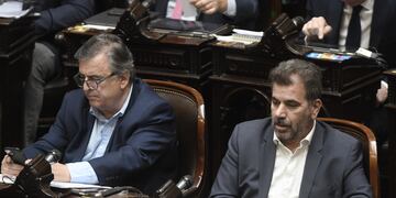 Mario Negri y Cristian Ritondo, presidentes de los bloques de la UCR y el PRO (Foto: Federico López Claro)