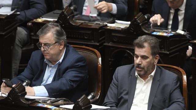 Mario Negri y Cristian Ritondo, presidentes de los bloques de la UCR y el PRO (Foto: Federico López Claro)