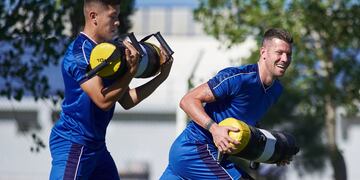 Unos 35 jugadores volvieron a entrenar en el predio Nucetelli.