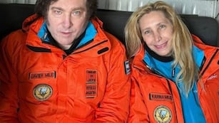 Javier Milei y su hermana Karina rumbo a la Antártida.
