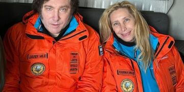 Javier Milei y su hermana Karina rumbo a la Antártida.
