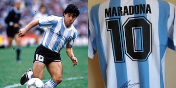 La remera del 86 con la firma de Diego, una verdadera reliquia.
