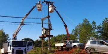 San Javier: ejecutan mejoras en el tendido eléctrico local.