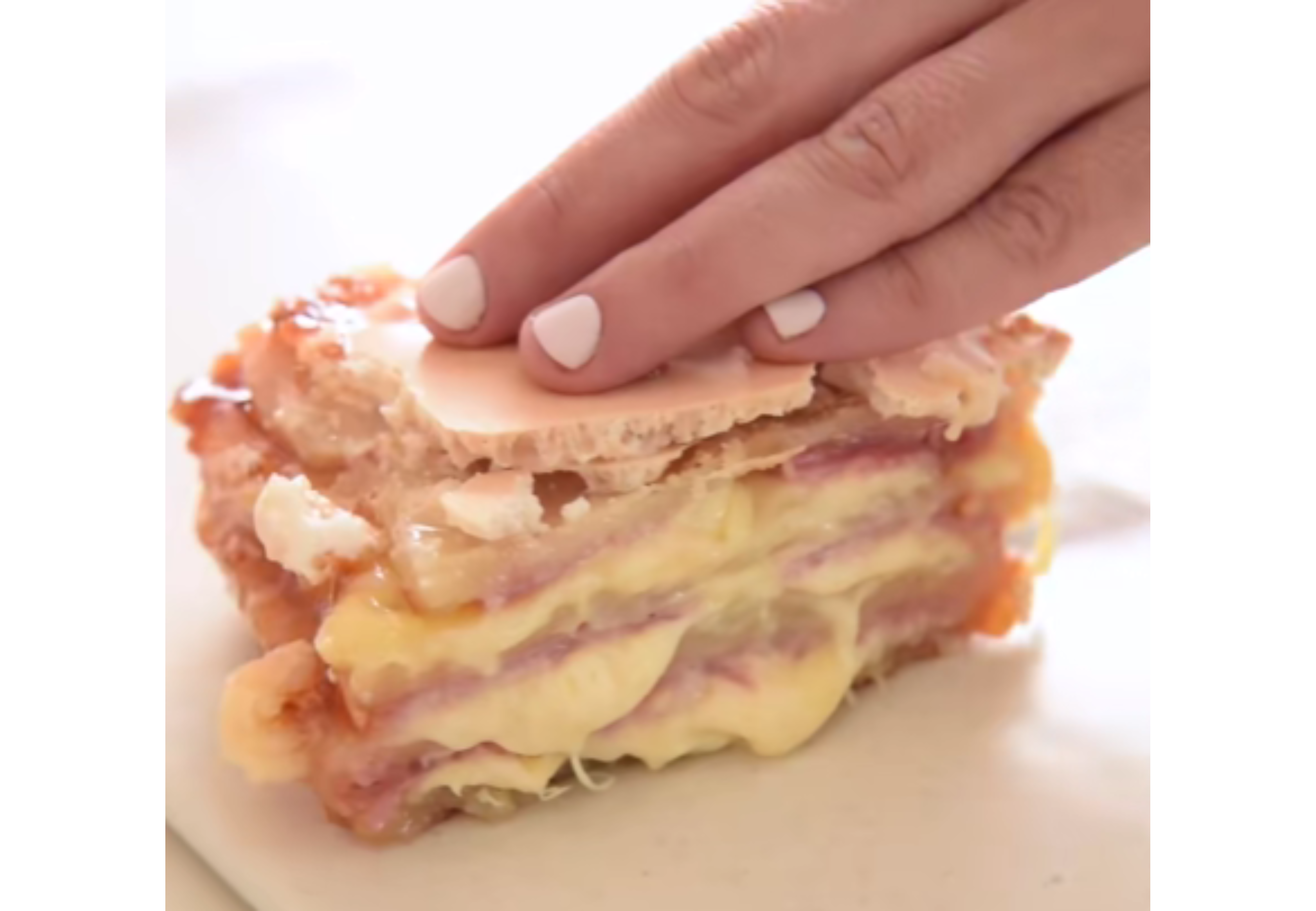 Cómo hacer milhojas de jamón y queso sin hojaldre.