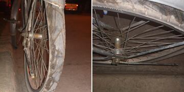 Le rompieron la bici y escaparon