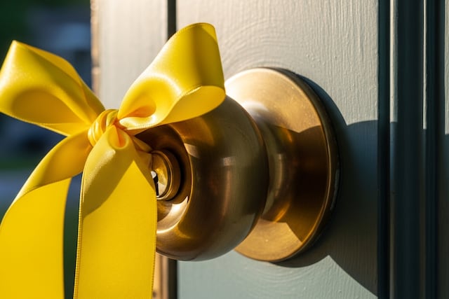 Colocar una cinta amarilla en la puerta de entrada es una tendencia en auge para atraer buena fortuna al hogar.