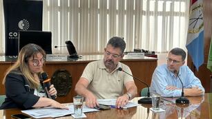 Silvina Imperiale, subsecretaria de Auditoría, Evaluación y Transparencia junto a Germán Bottero, secretario de Gobierno y Modernización y Lisandro Mársico, presidente del Concejo Municipal de Rafaela (imagen de archivo)