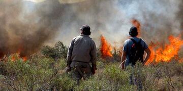 En equipo. Bomberos de varias localidades de Punilla lograron controlar ayer el incendio en Estancia La Berna, cerca de Huerta Grande (La Voz).