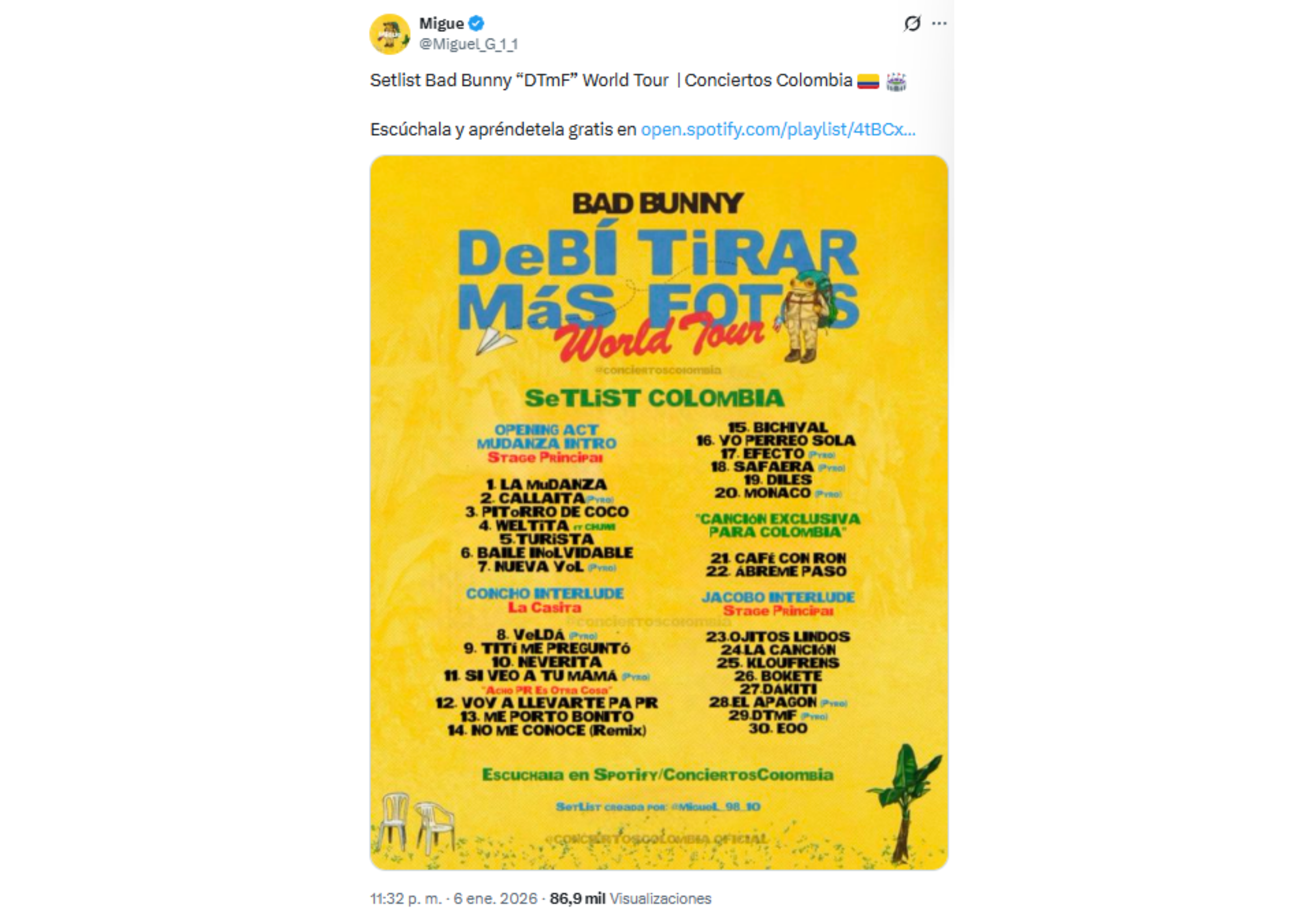 El cantante presentará más de 30 canciones.