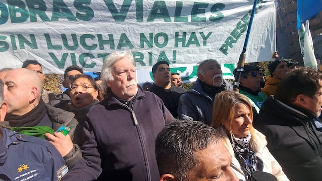 Rubén Daniele de SUOEM en la protesta.
foto: José Hernández / La Voz