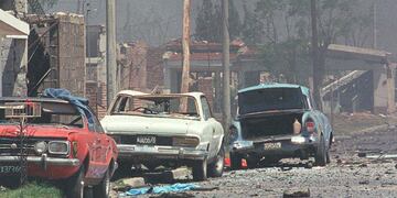 Así quedó Río Tercero en noviembre de 1995.