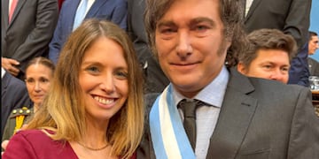 Libertarios: la diputada cordobesa María Celeste Ponce junto al presidente Javier Milei. (@mcelestep)