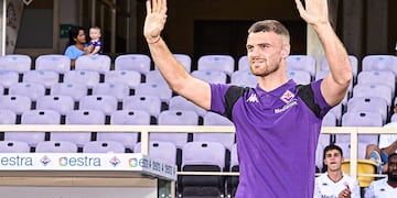 Lucas Beltrán, delantero cordobés formado en Instituto y consagrado en River, fue presentado en Fiorentina de Italia. (Prensa Fiorentina)