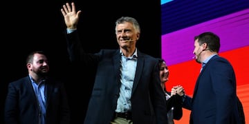 Mauricio Macri encabezó el acto de Juntos por el Cambio en Puerto Norte. (Clarín)