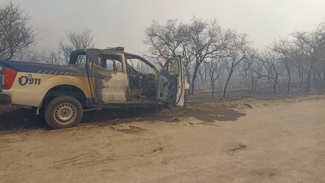 El policía se metió en el infierno y rescató a la mujer de 80 años en San Esteban.