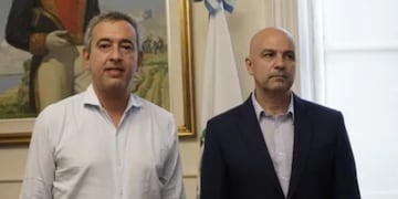 Pablo Javkin y Claudio Brilloni se reunieron en la Municipalidad de Rosario.