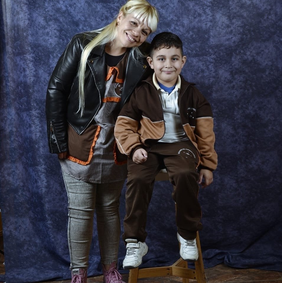 Gisela y su hijo Gabriel Saru