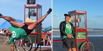 Quién es Facu Chocobar, el pochoclero bailarín que causa furor en las playas de la Costa Atlántica.