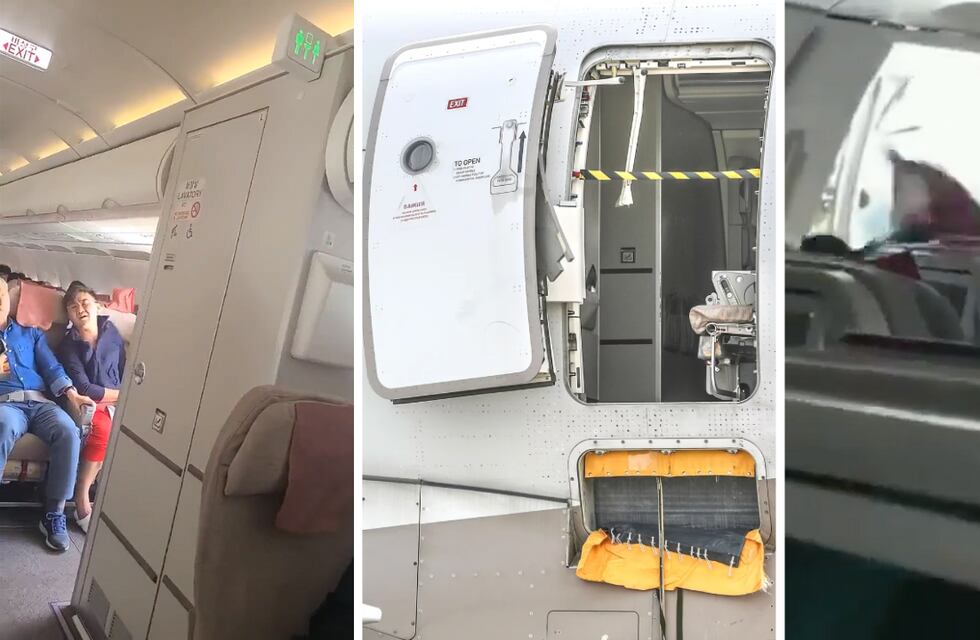 Terror en pleno vuelo: un pasajero abrió la puerta de emergencia de un avión y dejó 12 heridos