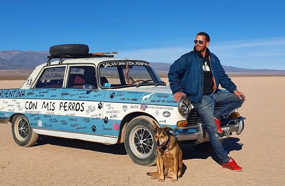 Un viajero porteño recorre diferentes refugios de Mendoza para concientizar sobre la adopción de animales