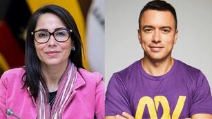 Luisa González, candidata del movimiento "Revolución Ciudadana" y Daniel Noboa, candidato de la "Alianza Acción por la Democracia". Foto. Flickr / Daniel Noboa en Facebook