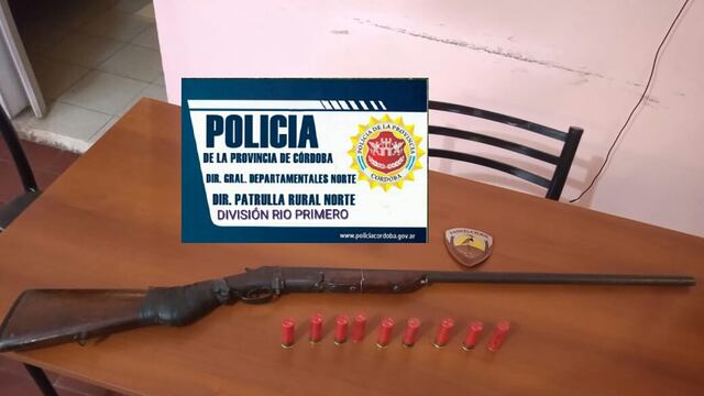Escopeta cal 16 secuestrada por la Patrulla Rural