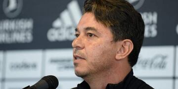 Marcelo Gallardo en conferencia de prensa. (Archivo)