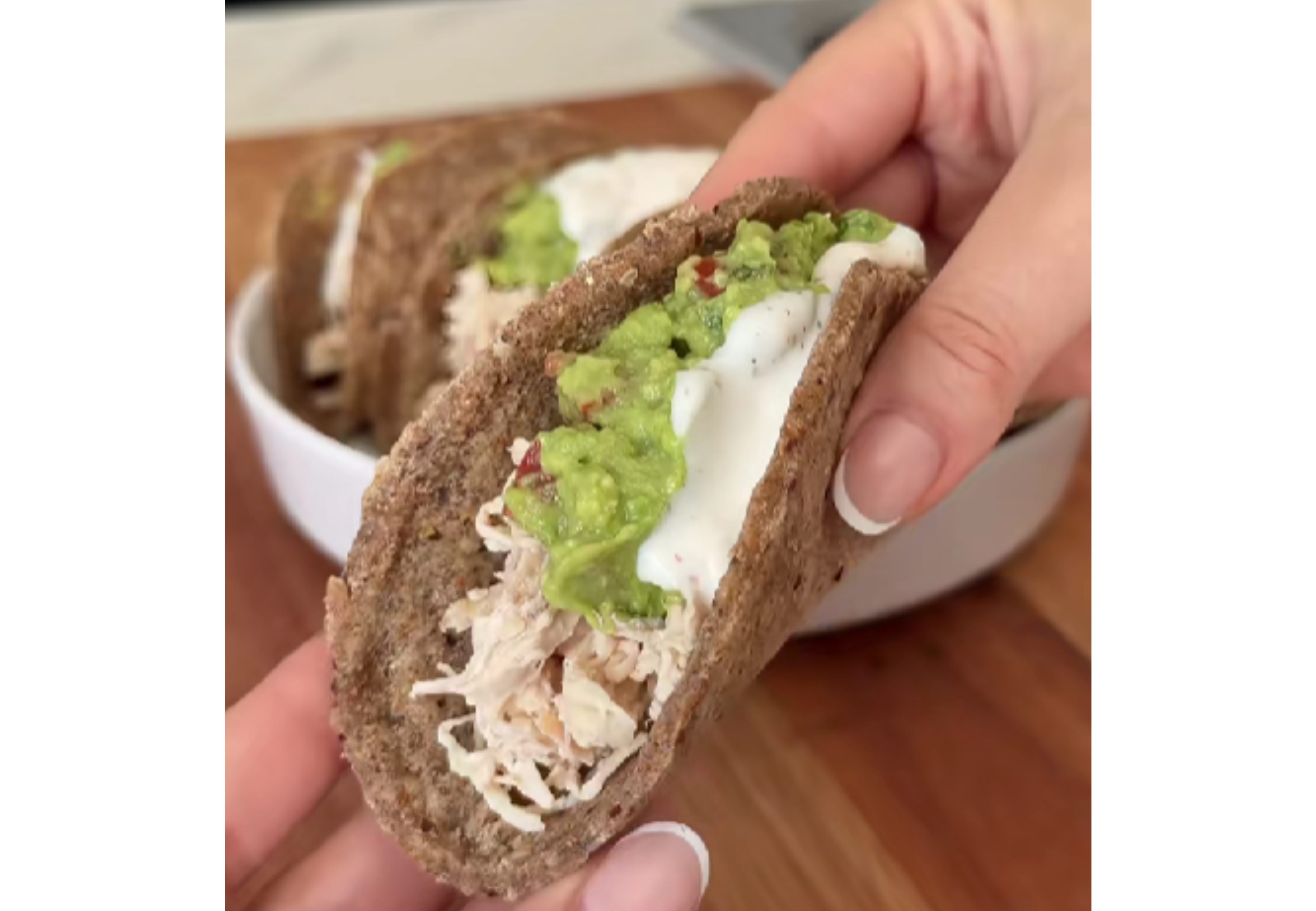 Así quedan los tacos de pollo.