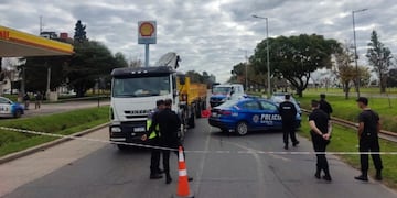 El camión estaba detenido en un semáforo