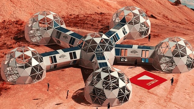 El objetivo es construir un proyecto similar al expuesto en la imagen, que simule la vida en el planeta Marte