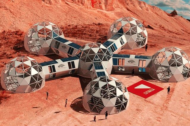 El objetivo es construir un proyecto similar al expuesto en la imagen, que simule la vida en el planeta Marte